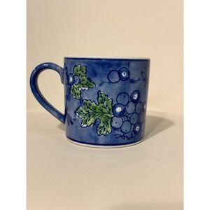 Vintage April Cornell Blue Grapes Coffee Mug
